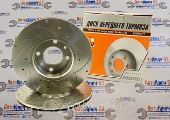 Передние тормозные диски R15 вентилируемые c перфорацией и проточками для а/м 2180-81, R-90, БАС Евро-Спорт в интернет-магазине avtofirma63.ru 