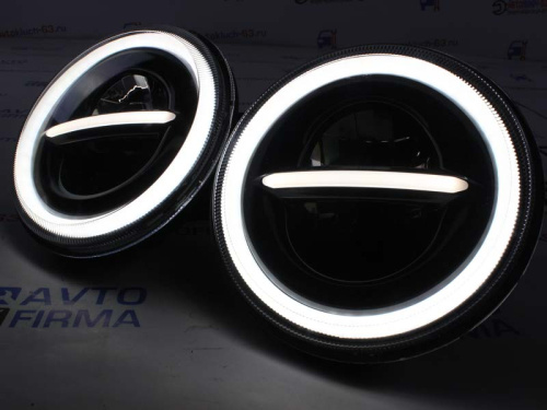 Фары светодиодные Нива, Уаз с встроенными ДХО и повторителем сигнала поворота hp-hld-31-01