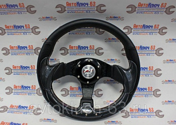 Руль спортивный для автомобилей ВАЗ, черный карбон (4156H)