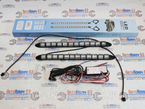 Огни ходовые c поворотником LED 12V, 12 светодиодов гибкие