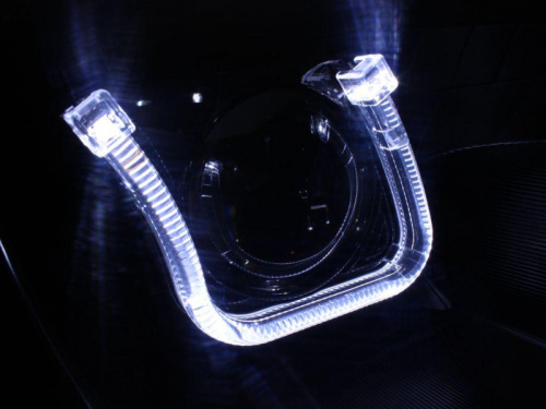 Тюнинг фары Гранта Лексус с Би линзой черной маской