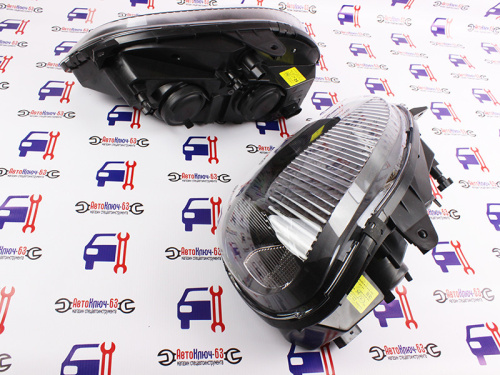 Оригинальные черные фары с линзой на Шевроле Нива