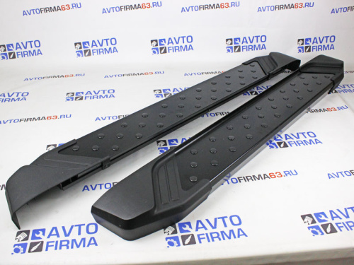 Пороги алюминиевые БМВ стиль черные на Лада Нива Урбан в интернет-магазине avtofirma63.ru 