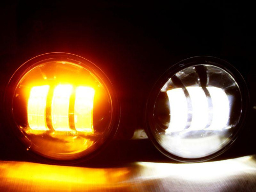 Противотуманные фары для а/м 2180, 2121, 2190 ФЛ двухрежимные, 3 линзы Автосвет 50W