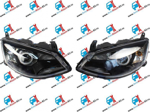 Фары передние на Лада Калина 2, БИ-Линзы с ангельскими глазками