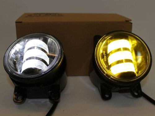 Противотуманные фары для а/м 2170-72, 2123 двухрежимные, 3 линзы Sal-Man 50W