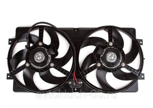 Электровентилятор охлаждения радиатора двигателя с кожухом Шевроле Нива ВАЗ 2123 и доб. резистором ВАЛЕЕ 95 в интернет-магазине avtofirma63.ru 