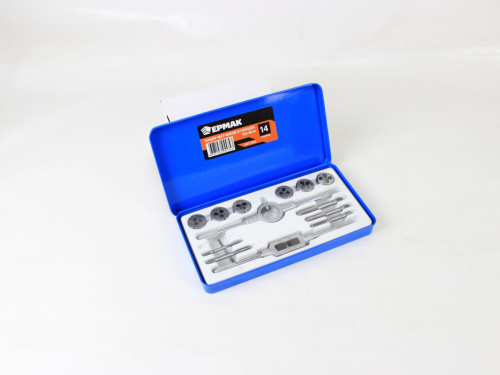 Набор метчиков и плашек 14 предметов М3-М10  Ермак в интернет-магазине avtofirma63.ru 