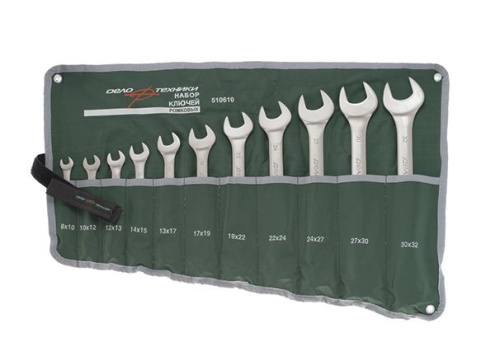 Набор ключей рожковых 11 шт. тетроновая сумка 510610 Дело Техники в интернет-магазине avtofirma63.ru 