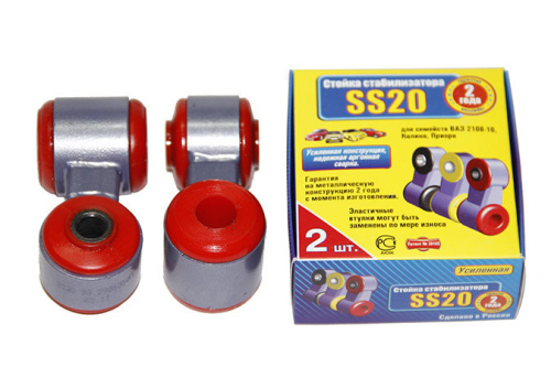 Стойки стабилизатора в сборе ВАЗ 2108 красный полиуретан ss40108, SS20 в интернет-магазине avtofirma63.ru 