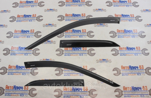 Дефлекторы (ветровики) для окон накладные неломающиеся Samurai Лада Веста Voron Glass в интернет-магазине avtofirma63.ru 