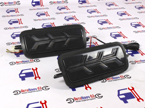 Подфарники Turbo с LED ДХО и бегающими поворотниками на Нива 4х4