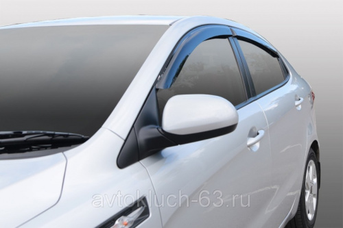 Картинка Дефлекторы (ветровики) для окон накладные Kia Rio седан 2012 Voin в интернет-магазине avtofirma63.ru  Дефлекторы (ветровики) для окон накладные Kia Rio седан 2012 Voin в интернет-магазине avtofirma63.ru
