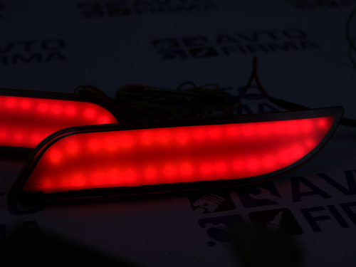 Диодные катафоты в задний бампер на Лада Приора 2