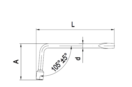 Ключ балонный кованный Г-образный 22 мм L= 325 мм в интернет-магазине avtofirma63.ru 