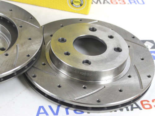 Передние тормозные диски R13 вентилируемые с перфорацией и насечками для а/м 2110-2112, 1117-1119, 2190-2194, АТС-SPORT в интернет-магазине avtofirma63.ru 