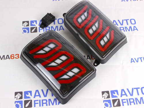 Задние светодиодные фонари Капли на Лада Нива 4х4 красные