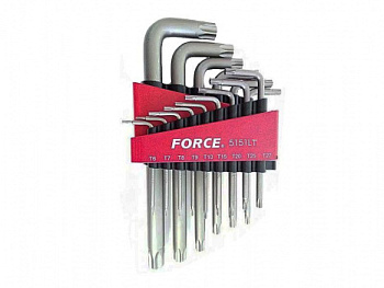 Набор ключей торкс Г-образных удлиненных с отверстием Т6Н-Т60Н 15 пр. Force в интернет-магазине avtofirma63.ru 