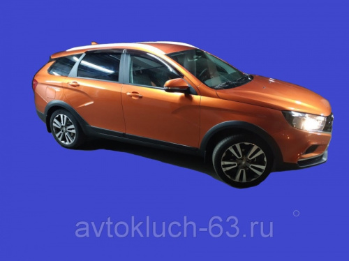 Дефлекторы (ветровики) для окон накладные неломающиеся Samurai Лада Веста SW Cross Voron Glass в интернет-магазине avtofirma63.ru 