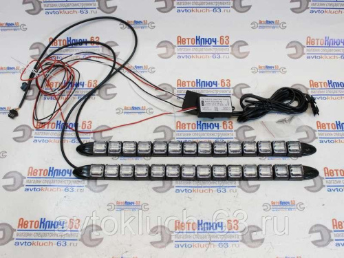 Огни ходовые c поворотником LED 12V, 14 светодиодов гибкие