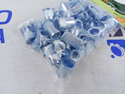 Заклёпки резьбовые стальные с насечкой М10x21 мм (50 шт.) Дело Техники в интернет-магазине avtofirma63.ru 