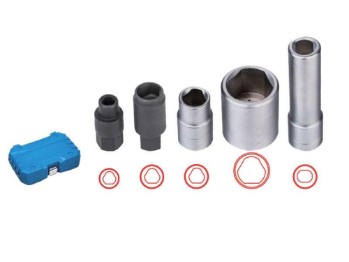 Набор специальных головок для ТНВД BOSCH 5 предметов AV Steel в интернет-магазине avtofirma63.ru 