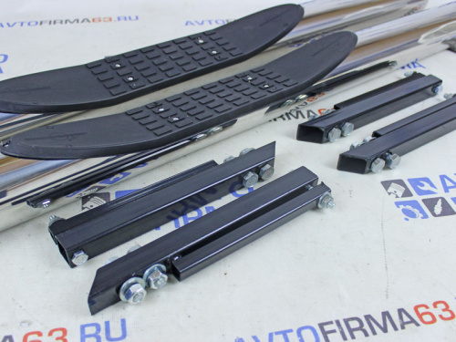 Пороги техносфера нержавейка труба с проступью D76 на Лада Нива 21214 в интернет-магазине avtofirma63.ru 