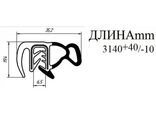 Уплотнитель проемов задних дверей для Лада Калина седан, хэтчбек