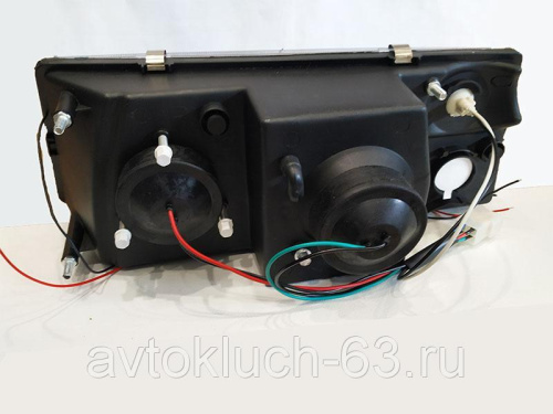 Передние фары ВАЗ 2109, хром, LED Angel Eyes  для ВАЗ 2108-099