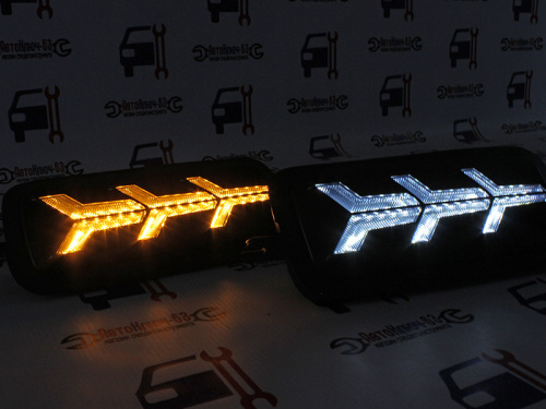 Подфарники Turbo с LED ДХО и бегающими поворотниками на Нива 4х4