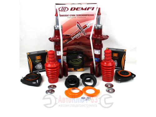 Комплект газомасляных передних стоек Гранта, Гранта ФЛ, Калина, Калина 2, для автомобилей без электроусилителя руля, Demfi Premium в интернет-магазине avtofirma63.ru 
