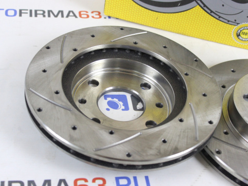 Передние тормозные диски R13 вентилируемые с перфорацией и насечками для а/м 2110-2112, 1117-1119, 2190-2194, АТС-SPORT в интернет-магазине avtofirma63.ru 