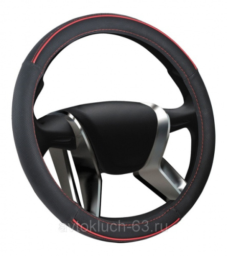 Оплетка на руль виниловая "M" (d=38см) Bold Vinil красная, Azard