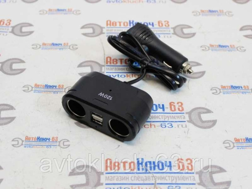 Автомобильный разветвитель прикуривателя с вольтметром 12 V Olesson 1675