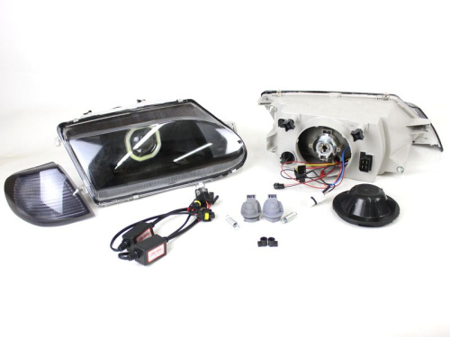 Фары с БИ-Линзой и квадратными ангельскими глазками на ВАЗ 2113-2115