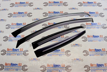 Дефлекторы (ветровики) для окон накладные неломающиеся Samurai Киа Rio X-Line Voron Glass в интернет-магазине avtofirma63.ru 