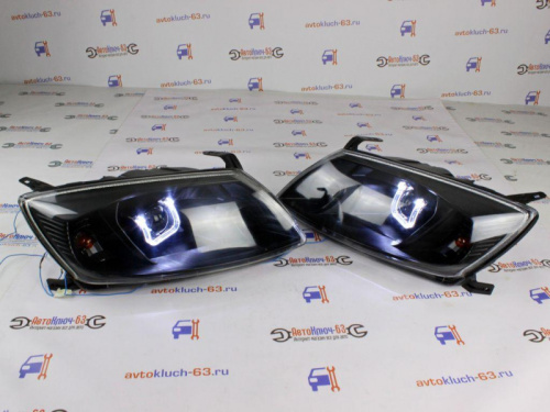 Тюнинг фары Гранта Лексус с Би линзой черной маской