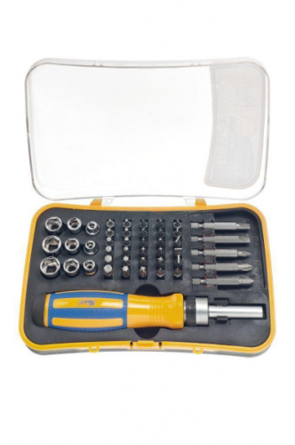 Набор: реверсивная отвертка с насадками-битами и торцевыми головками 45 предметов KRAFT в интернет-магазине avtofirma63.ru 