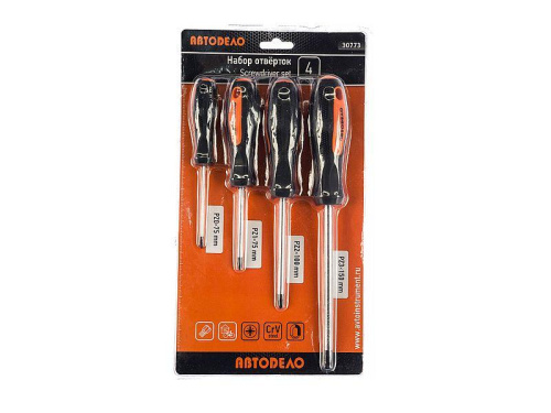 Набор крестовых отверток в блистере 4 предмета АвтоDело в интернет-магазине avtofirma63.ru 