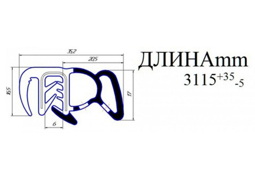 Уплотнитель проема задних дверей Лада Приора седан, хэтчбек БРТ