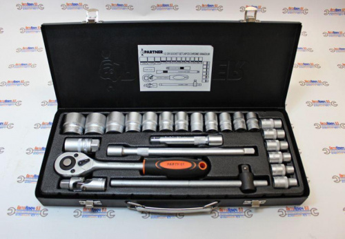 Набор инструментов 1/2"- 6 граней, 24 предмета Partner в интернет-магазине avtofirma63.ru 