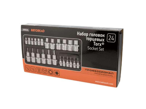Набор головок торцевых и вставок 24 пр. Torx 1/4 +1/2 DR Авто Дело PRO в интернет-магазине avtofirma63.ru 