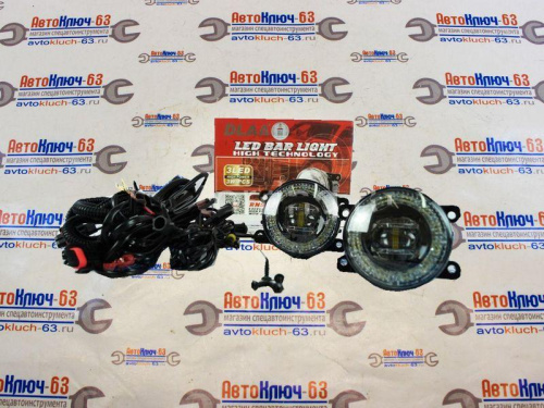Светодиодные ПТФ с ангельскими глазками для Лада Веста, X-Ray, Гранта FL, Нива Урбан, Renault