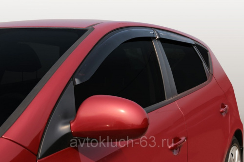 Дефлекторы (ветровики) для окон накладные неломающиеся Samurai Кia ceed хэтчбек Voron Glass в интернет-магазине avtofirma63.ru 
