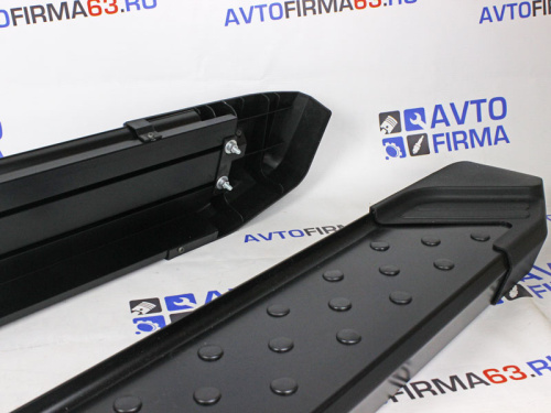 Пороги алюминиевые БМВ стиль черные на Лада Нива Урбан в интернет-магазине avtofirma63.ru 