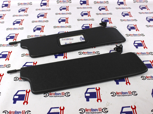 Солнцезащитные козырьки с зеркалом черные на ВАЗ 2110, 2111, 2112