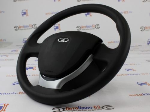 Заводской руль нового образца с муляжом подушки для Лада Гранта FL