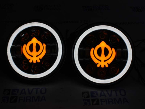 Фары светодиодные Нива, Уаз с встроенными ДХО и повторителями сигнала поворота hp-hld-32-01