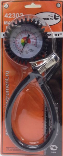 Манометр 10 атм с насадкой и шлангом 42302 АвтоDело в интернет-магазине avtofirma63.ru 