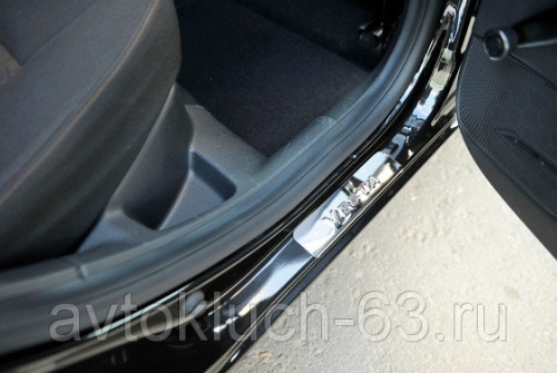 Накладки на пороги 2180 хром с гравировкой Ладья в интернет-магазине avtofirma63.ru 